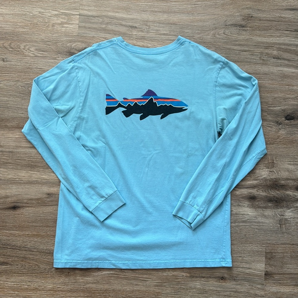 Patagonia Blue Long Sleeve Tee Regular Fit